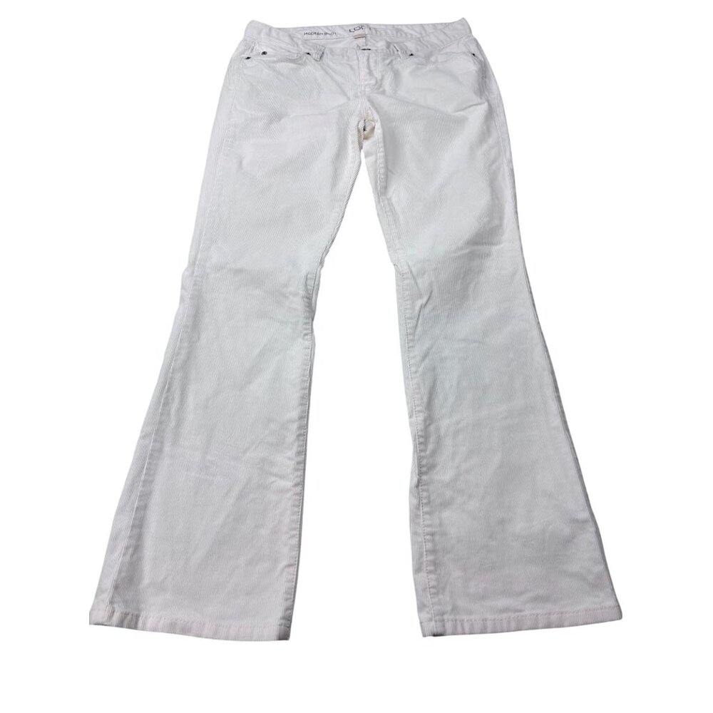 Ann Taylor Loft White Cream Modern Bootcut Jeans Womens 8P Cotton Spandex Blend